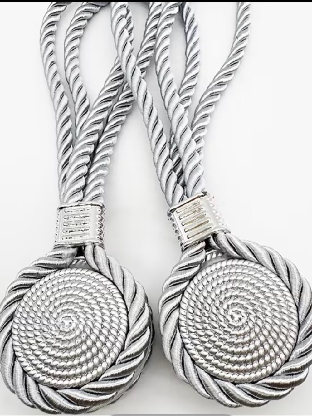 Silver Curtain Tieback set of 2